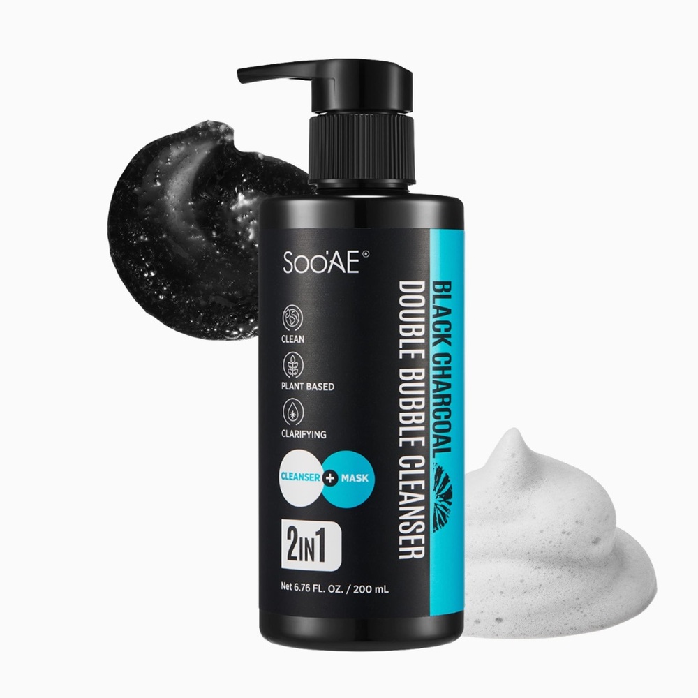 Soo'AE Black Charcoal Double Bubble Cleanser + Mask